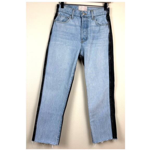 Revice Ex-Boyfriend Jeans Size 27 Harlow Wash Two Tone Raw Hem Button Fly - Picture 7 of 13